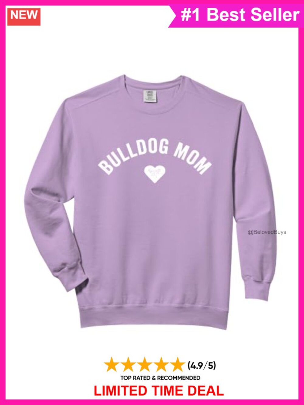 Bulldog Mom Fur Mama English Bull Dog Comfort Colors Sweatshirt